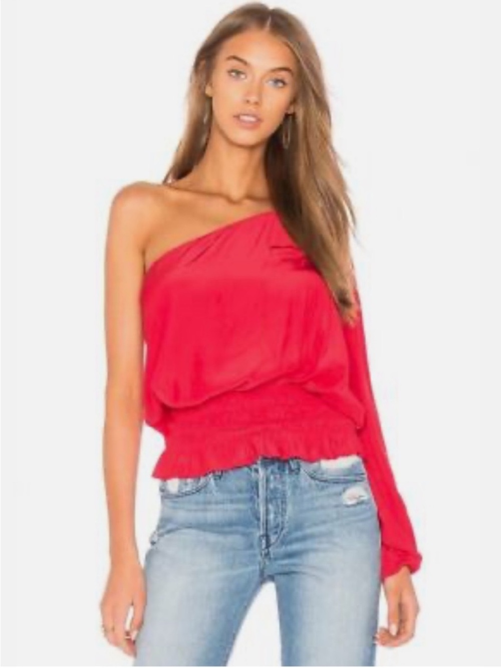Ramy Brook One-Shoulder Hot Pink Top